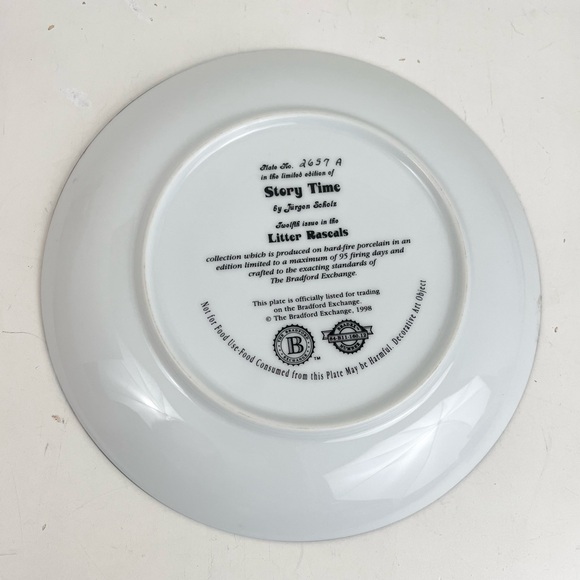 Vintage “Story Time ” Litter Rascals Collectors Plate - Picture 6 of 7